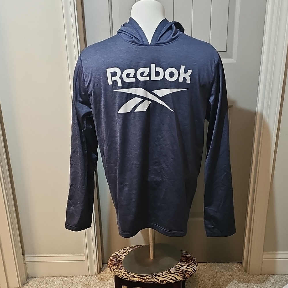 Reebok Navy Hoodie with White Logo